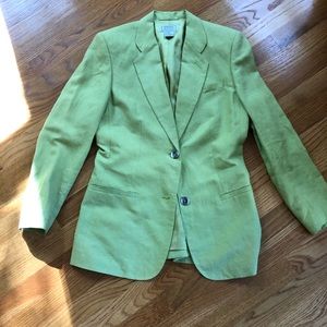 Chartreuse Linen Blazer Jennifer Moore size 6P